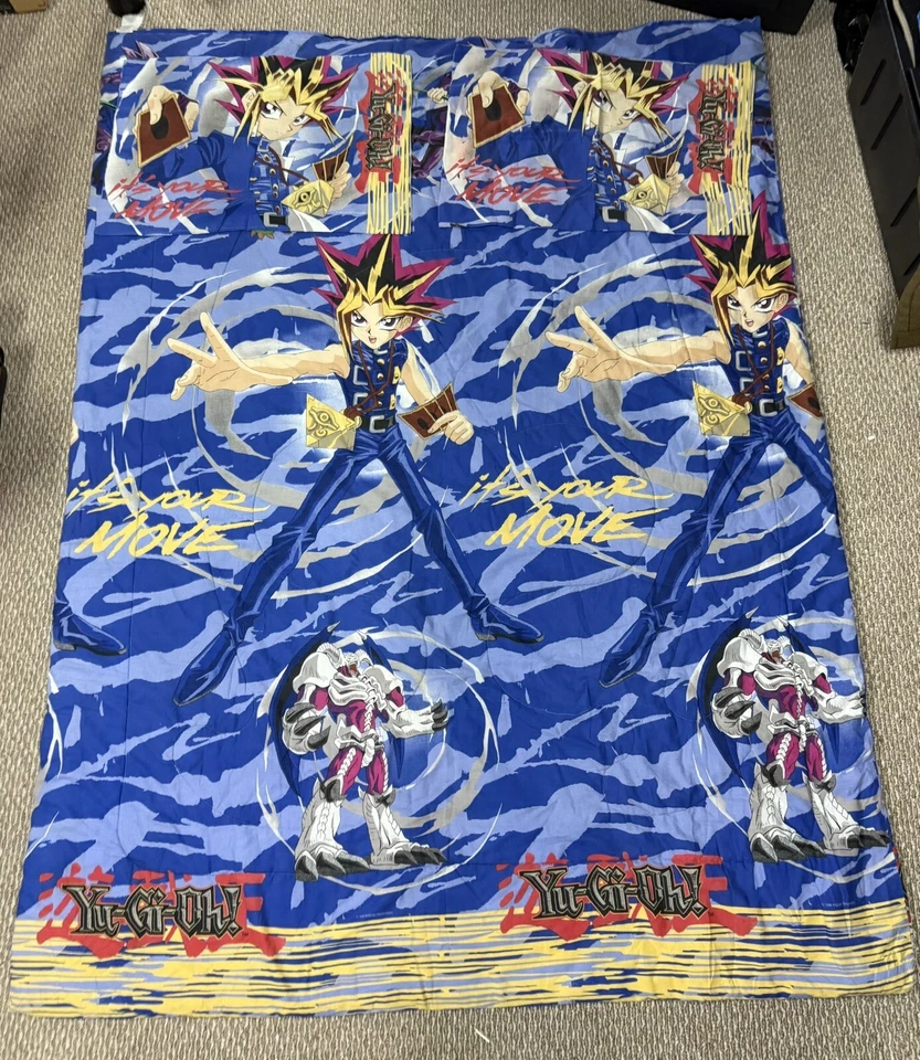 Vintage Yu-Gi-Oh! 1996 Kazuki Takahashi Comforter & Pillow 86" x 63" Twin/Full - Image 1 of 4