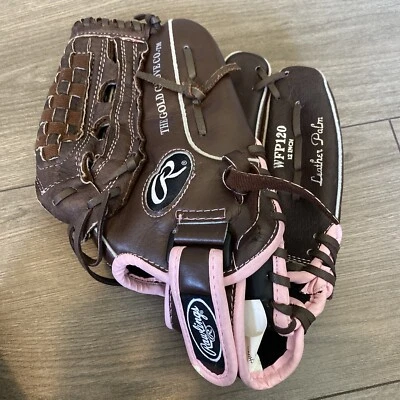 RAWLINGS FASTPITCH LEATHER BROWN/PINK 12” INCH BASEBALL SOFTBALL GLOVE *READ* - Image 1 of 4
