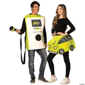 Adults Electric Car & Charger Couples Costume - Picture 1 of 2