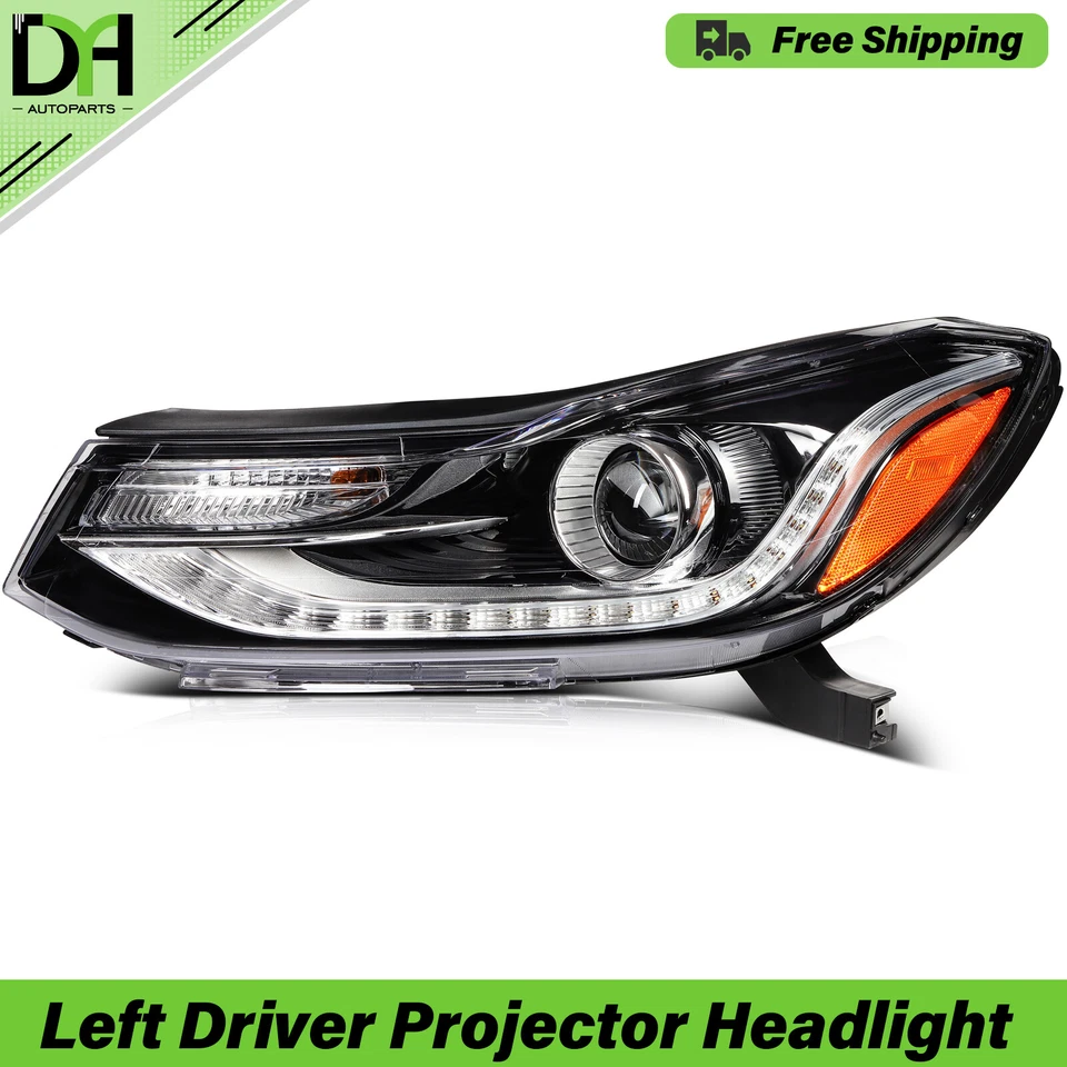 Black Left Driver Side Projector Headlights W/ LED DRL For 2017-2022 Chevy Trax Foto 1 de 4