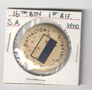 WW1 1st AIF, Sth Australia 16th Battalion tinny badgege - Bild 1 von 1