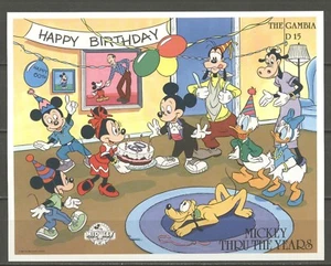 Disney, Navidad, Micky, cumpleaños - Gambia - 1 bl. ** Estampillada sin montar o nunca montada - Imagen 1 de 1