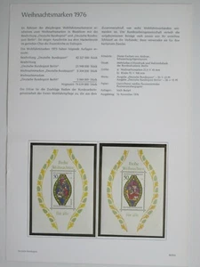 Bund Ministerkarte Typ IV 1976 Mi.Nr. Block 13 +Berlin Bl. 5 Weihnachten  - Bild 1 von 1