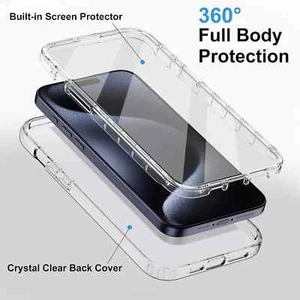 Clear Hybrid Full Body Shockproof Case For iPhone 16 15 Pro Max 13 12 11 8 7 16e - Picture 1 of 11