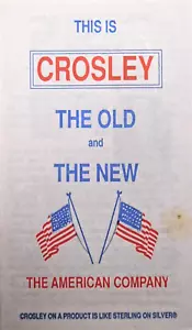 1996 - Crosley – The Old & New – The American Company Booklet - 22 Pages - Picture 1 of 4