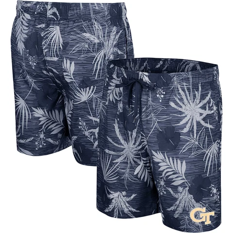 Men's Colosseum Navy Georgia Tech Yellow Jackets What Else is New Swim Shorts Cover
