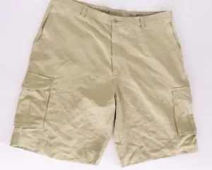 Tommy Bahama pantaloncino cargo in seta da uomo taglia 38 piatto davanti 10" beige - Foto 1 di 7