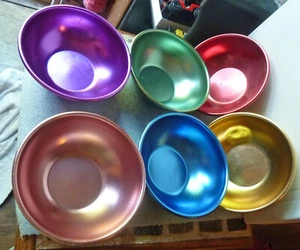 Lot of 6 Vintage MCM Bascal Aluminum Cereal Snack Bowls Italy - Picture 1 of 3