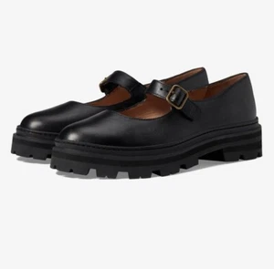 Women's Madewell Freya Chunky Lugsole Mary Jane Black Leather Shoes Size 8.5/9 - Picture 1 of 7