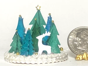 OOAK Christmas Eve Centerpiece Diorama1:12 mini Dollhouse Ann Monteiro - Picture 1 of 14