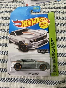 HOT WHEELS VHTF 2014 WORKSHOP SERIES 14 COPO CAMARO NEW MODEL WALMART ZAMAC - Picture 1 of 2