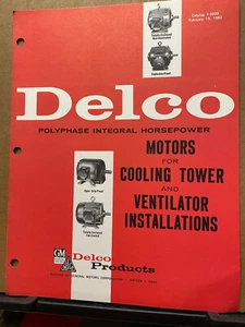 De colección GM Delco Catálogo 1962 motores polifásicos instalación ventilador torre de refrigeración - Imagen 1 de 2