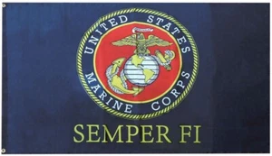 3x5 United States Marine Corps Semper Fi Black 100D OFFICIALLY LICENSED Flag