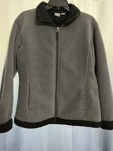 WHITE SIERRA WOMEN'S BERBER FLEECE CARDIGAN JACKET COAT FULL ZIP GRAY BLACK  XL - Picture 1 of 5