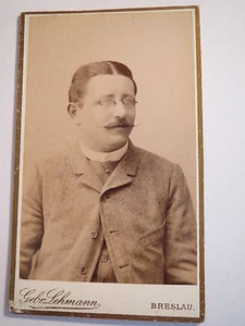 Breslau - Student mit Bart und Zwicker im WS 1891/92 - Portrait benannt / CDV - Picture 1 of 2