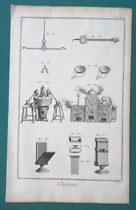 Chemie Apparat Athanor Ofen Barren Formen -1763 Diderot Druck - Bild 1 von 1