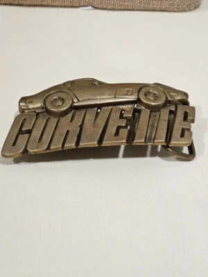 Vintage CHEVROLET CORVETTE Solid Brass Belt Buckle Baron Buckle 1980 - Image 1 of 4