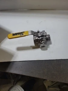 Sharpe 1" Stainless Steel 3-Way Ball Valve L-Type Cpw 1000 Psi - Picture 1 of 9