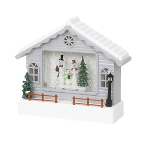 White House Snowman LED Light Water Filled Indoor Home Decor Christmas Holiday - Picture 1 of 4
