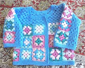 VESTE PALETOT CROCHET MAIN FRANCAIS PATCHWORK SUR MESURES SUR COMMANDE - Picture 1 of 3