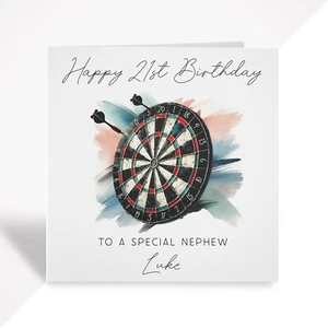 Darts Birthday Card for Son Grandson Brother Dad Grandad Nephew - Custom Gift - Picture 1 of 6