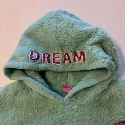 Sudadera con Capucha Betsey Johnson Niñas Grande Aqua Difuso Vellón Sueño Lentejuelas Rosa Arco Iris Foto 1 de 4
