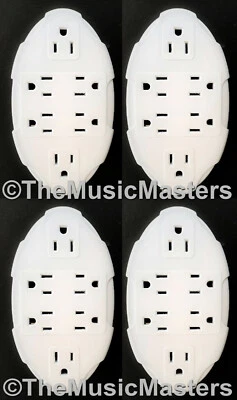 (4) 6 Outlet Electrical Socket Adapter Cover Oval 6-Way Wall Plug Power Splitter - Image 1 of 4