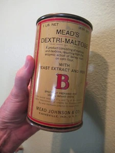 Antique Mead's Dextri-Maltose Infant Formula 1 lb Tin - Picture 1 of 5