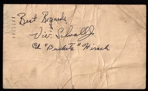 Vic Schwall + Ed Buckets Hirsch SIGNED GPC 1947 Football Northwestern University - Picture 1 of 2