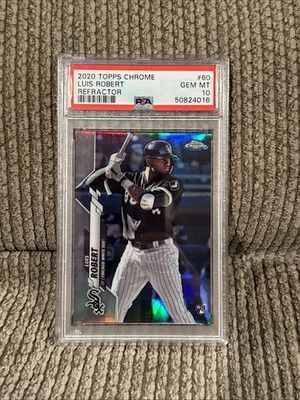 2020 Topps Chrome Luis Robert Refractor PSA 10 - Image 1 of 2