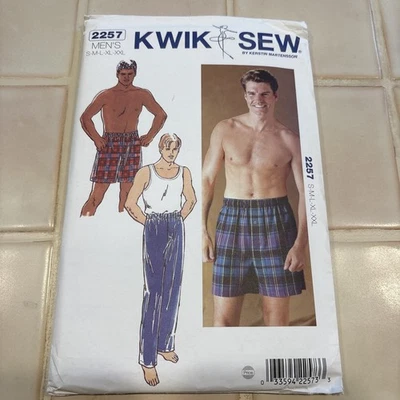 Kwik Sew Pattern 2257 S M L XL XXL Uncut Men's Pajama Pants Shorts - Image 1 of 2
