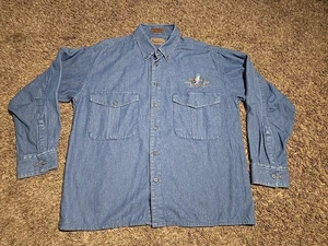 Vintage Browning Super Naturals Denim Feldhemd Entenjagd bestickt Herren XL - Bild 1 von 8