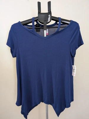 No Boundaries Mujer Azul M(7-9) Cruz Correa Cuello V Camiseta Foto 1 de 4