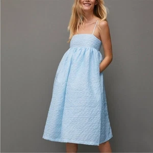 Anthropologie Mare Birdie Babydoll Minikleid Gr. M Blau Struktur - Bild 1 von 16