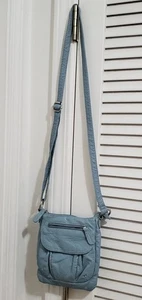 Bueno Light Blue Soft Feel Crossbody Bag 8" X 7.5" - Picture 1 of 8