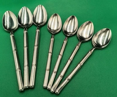 Juego de 7 cucharas Stanley Roberts TIBURON patrón bambú acero inoxidable Japón  Foto 1 de 4