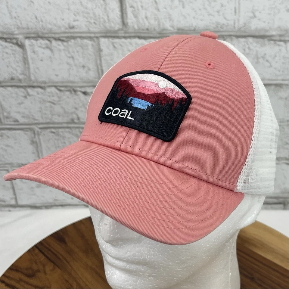 Parche bordado carbón para mujer rosa blanco lona Snapback camionero sombrero gorra Foto 1 de 4