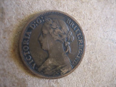 Monedas de cobre raras y finas de Gran Bretaña de 1879. Foto 1 de 2
