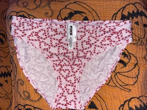 Victoria's Secret XL Pink Zuckerstange Baumwolle Stretch Bikini Höschen Extra Large - Bild 1 von 1