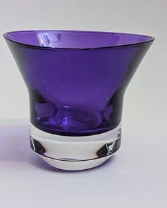 Candelabro/CHIP de vidrio con borde Orrefors púrpura y cristal transparente - Imagen 1 de 19
