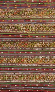 Vegetable Dye Kilim Turkish Area Rug 5x8 Reversible Wool Hand-woven Carpet - Picture 1 of 10