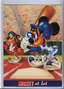 DISNEY BASEBALL POSTKARTE ~ MICKEY MOUSE AM SCHLÄGER, ALBERNER FANG - Bild 1 von 2