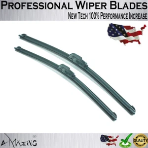 Windshield Wiper Blades 19"+19" J-Hook Frameless Wiper Replacement Top Quality - Picture 1 of 4