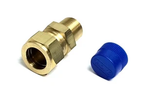 HOKE 12CM8BR, Gyrolok, Straight Adapter, 1/2" NPT X 3/4" Tube OD, Brass - Picture 1 of 1