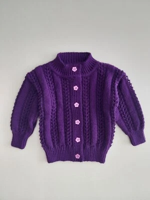 Handgestrickte Baby Jacke für Mädchen. - Bild 1 von 3