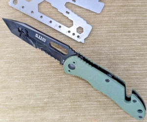 5.11 Tactical 1218 Charlie Folder Pocket Knife 51142, Tanto Combo Edge 42 - Picture 1 of 2