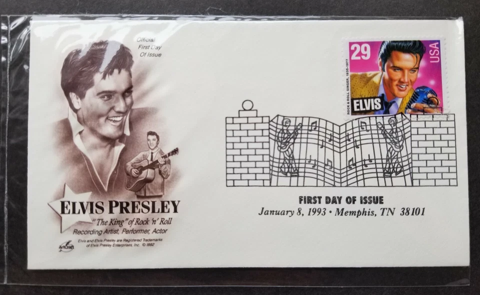 [SJ] USA Elvis Presley Celebration 1993 Artist Singer Famous Superstar Music FDC - Image 1 of 4