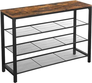 INDESTIC Shoe Rack Shoe Organizer with 3 Mesh Shelves for Hallway Living Room - Picture 1 of 8