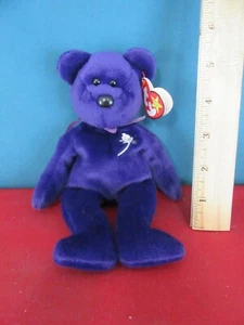 897. TY BEANIE Original Baby Princess Diana Purple Bear Bean Bag Plush 1997 - Picture 1 of 6