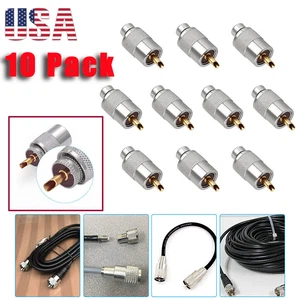 10 Stück PL259 Lötzinn Messing Stecker mit Reduzierstück für RG8X Koaxial Koaxialkabel - Bild 1 von 11